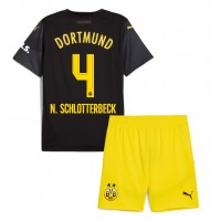 Borussia Dortmund Nico Schlotterbeck #4 Bortedraktsett Barn 2024-25 Kortermet (+ Korte bukser)